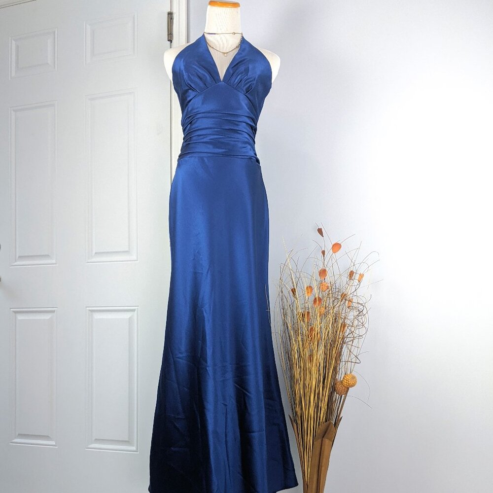 SCOTT MCCLINTOCK Blue Maxi Gown Dress Sz 8